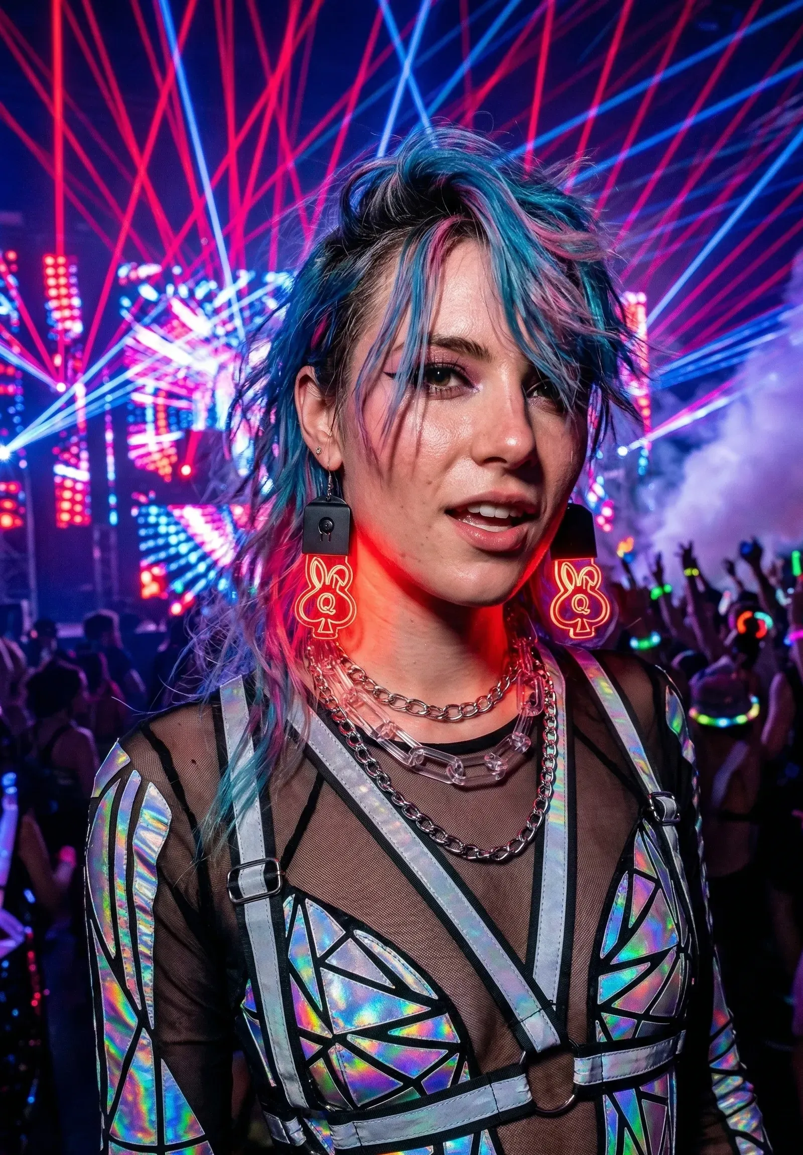 Bass Bunny QOS LED Rave Earrings thumbnail 14