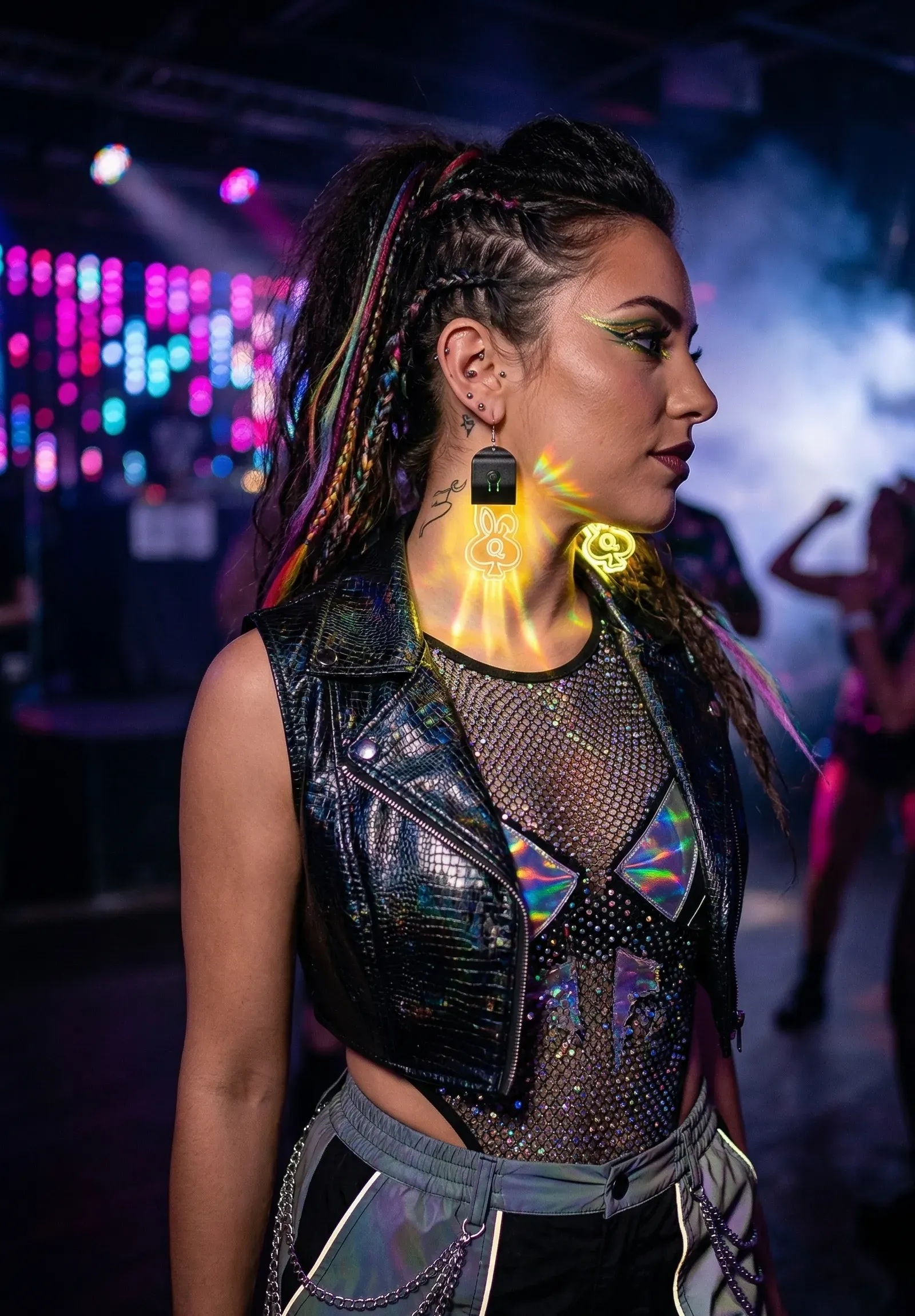 Bass Bunny QOS LED Rave Earrings thumbnail 6
