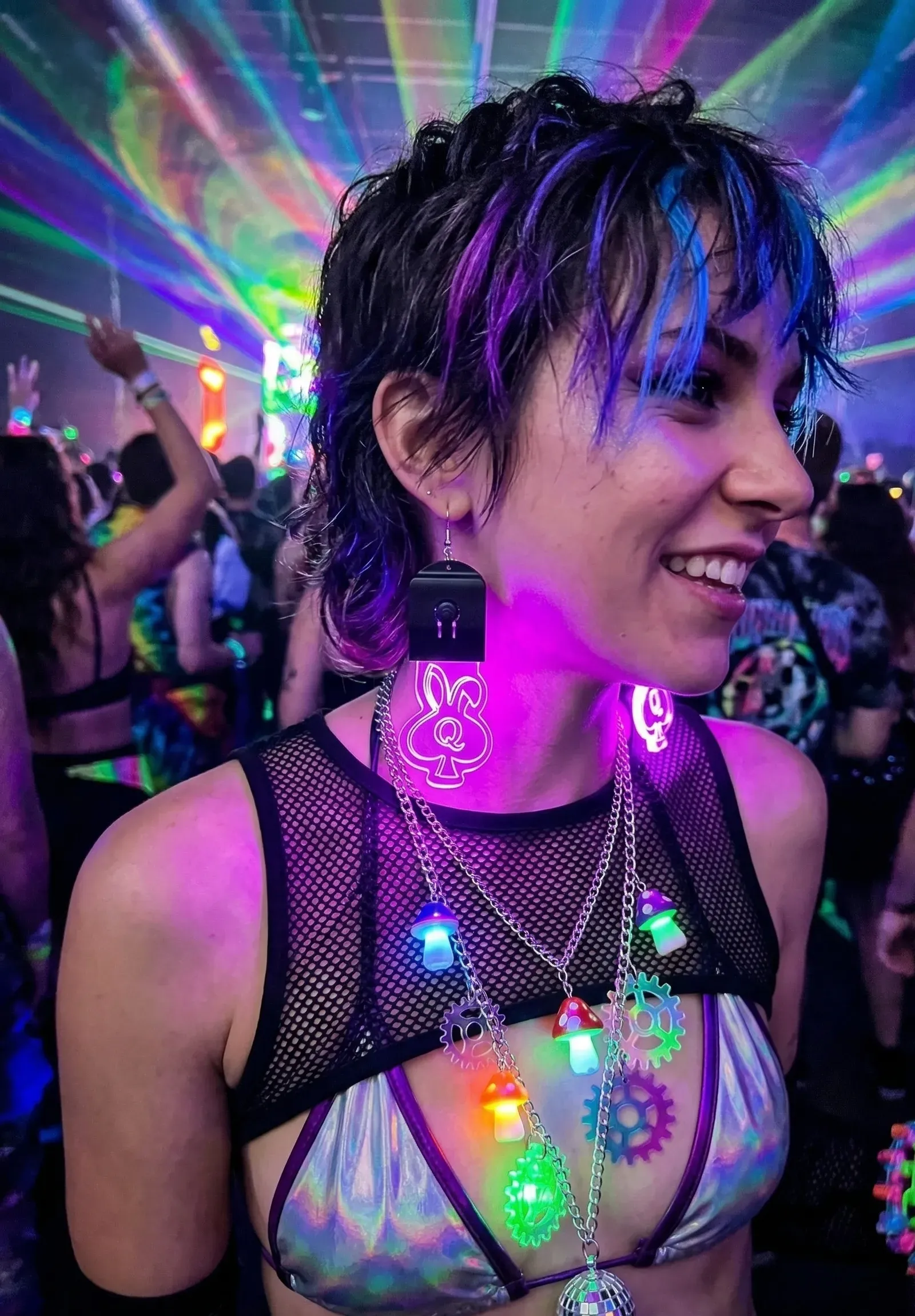 Bass Bunny QOS LED Rave Earrings thumbnail 9